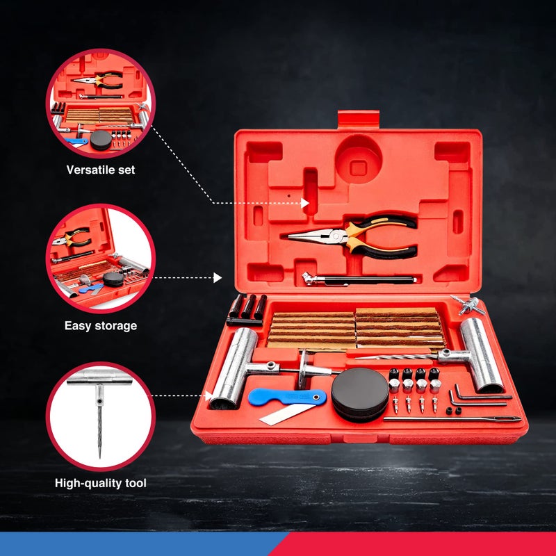 TOOLUXE 50003L Universal Heavy Duty Tire Repair Kit | 57 Piece Value Pack | Fix Punctures and Plug Flats | Ideal for Cars, Trucks, Motorcycle, ATV, Jeeps, Off Road Vehicles, RV, Tractors â€¦ - Image 4